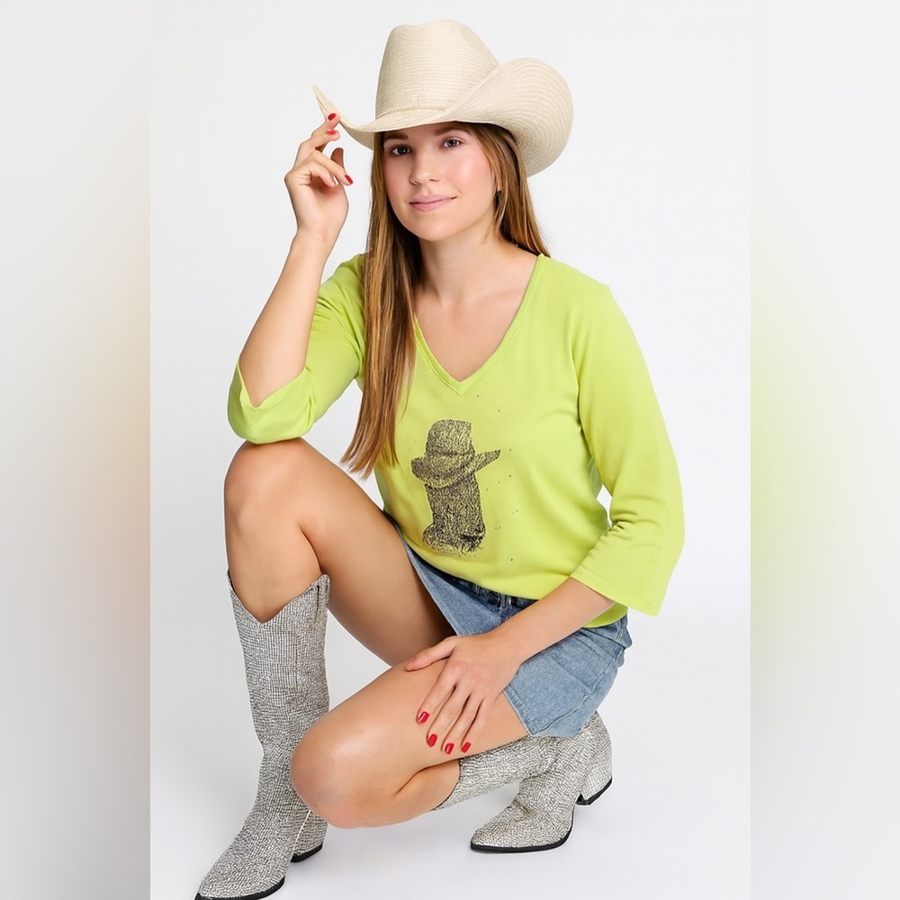 Vintage Christine Alexander Rhinestone Shirt Sz L Western Y2K Cowgirl Nashville